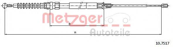 METZGER 107517 Трос, стояночная тормозная система